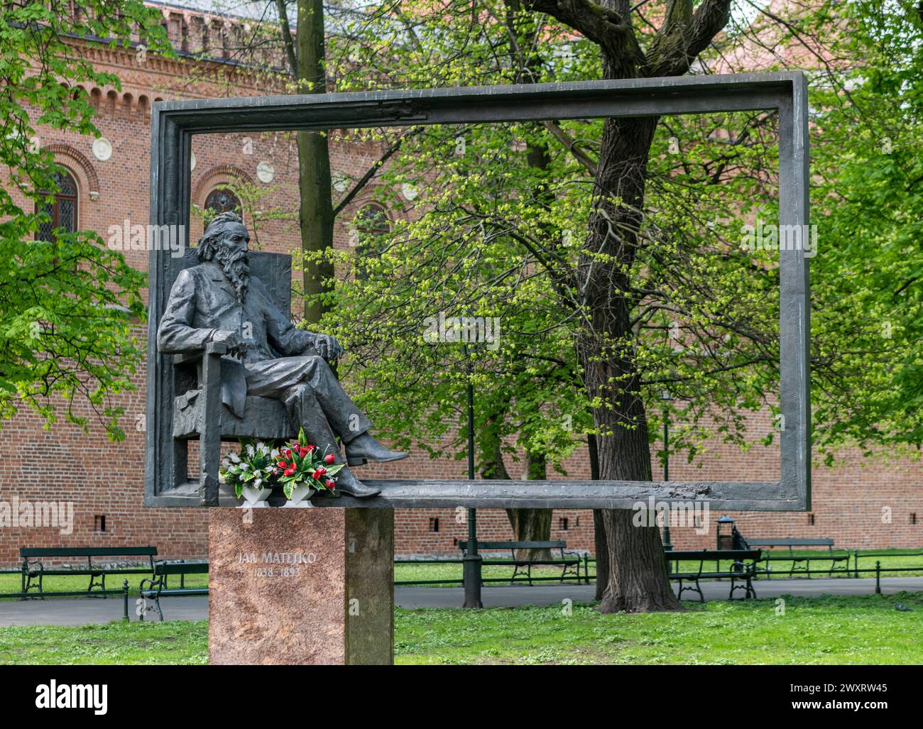 Monumento a Jan Matejko, Cracovia, Polonia Foto Stock