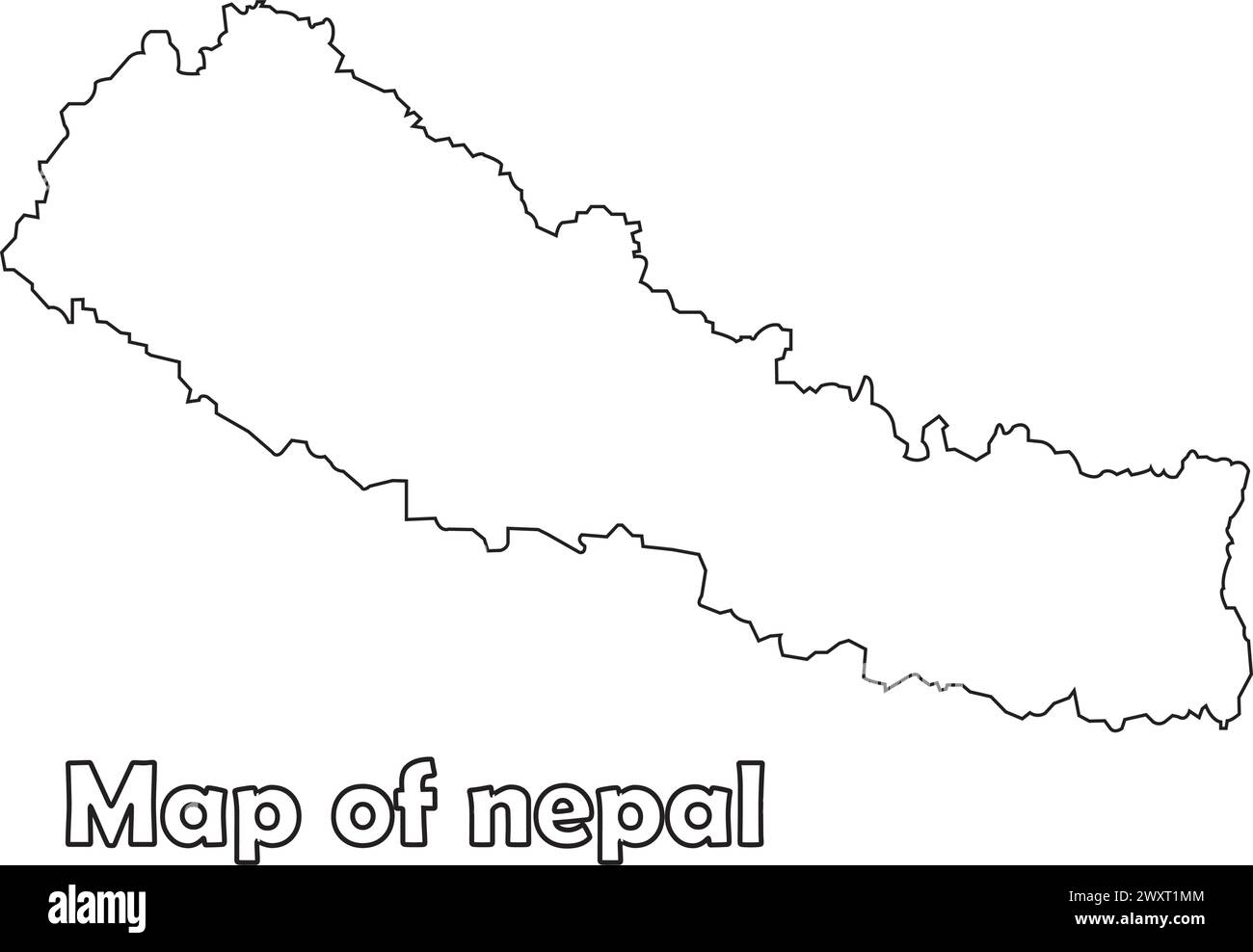 immagine vettoriale dell'icona della mappa del nepal disegno del simbolo Illustrazione Vettoriale