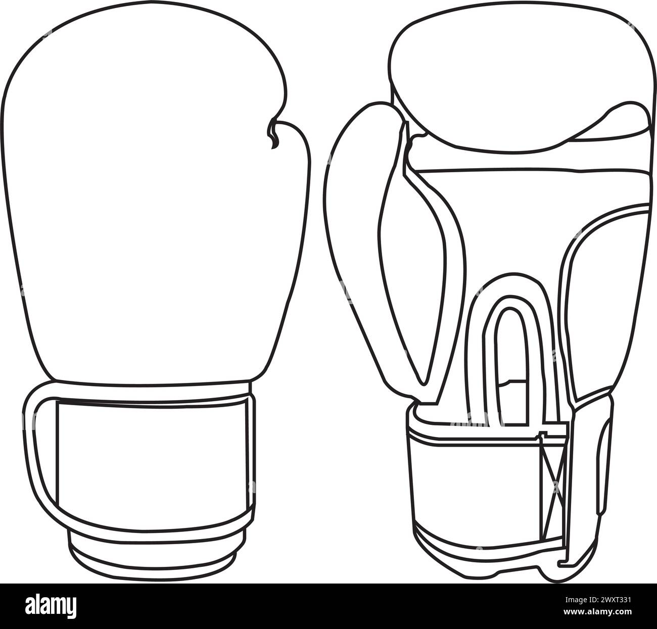 Guanti da boxe icona grafica vettoriale logo design Illustrazione Vettoriale