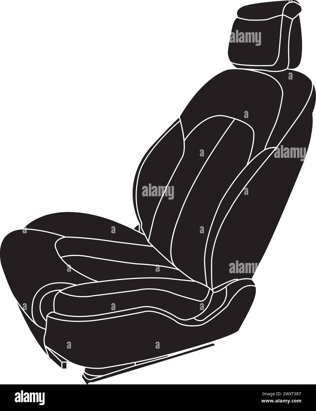 Icona del sedile per auto disegno del simbolo dell'illustrazione vettoriale Illustrazione Vettoriale