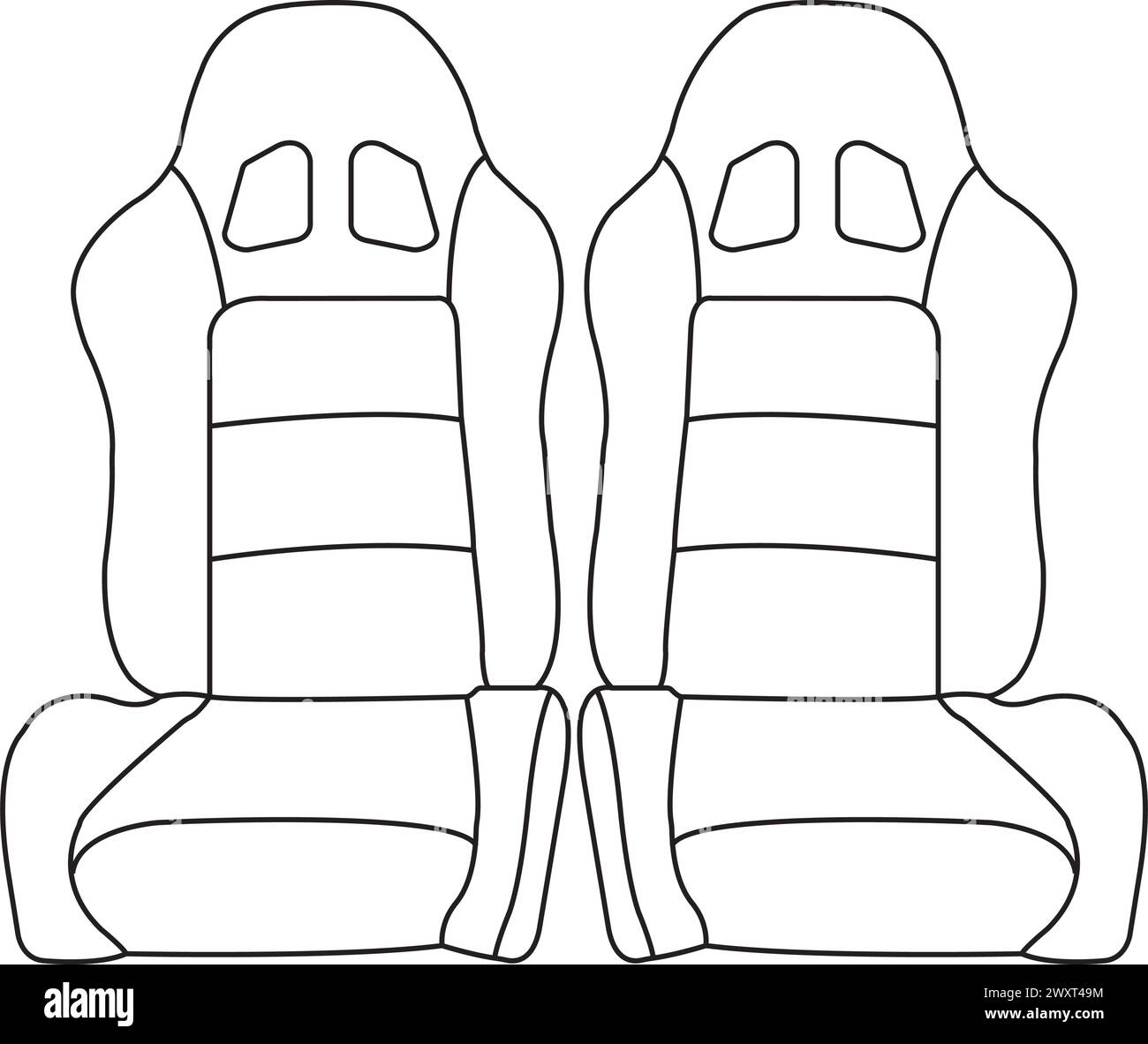 Icona del sedile per auto disegno del simbolo dell'illustrazione vettoriale Illustrazione Vettoriale