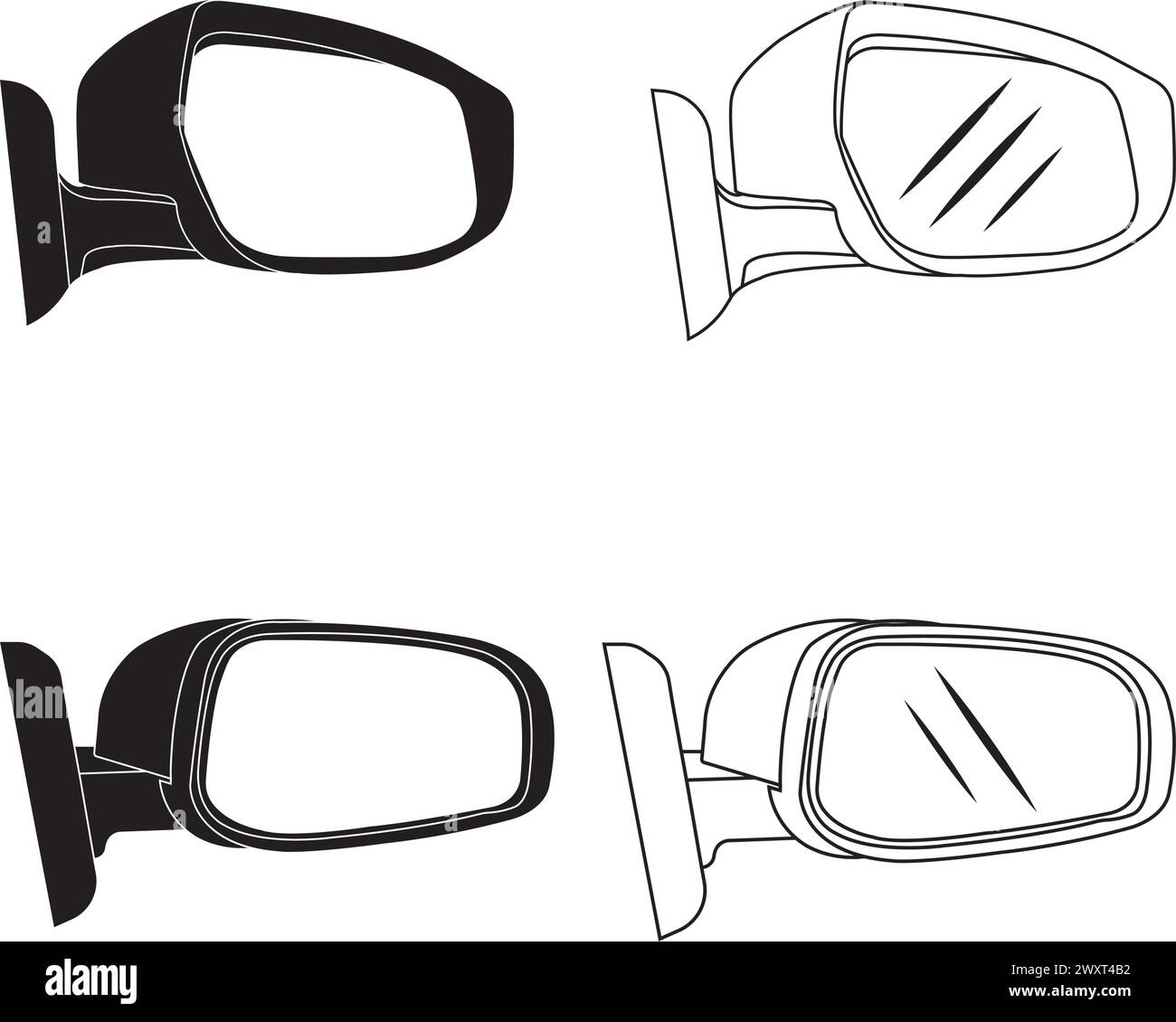 Icona dello specchietto per auto disegno del simbolo Illustrazione Vettoriale