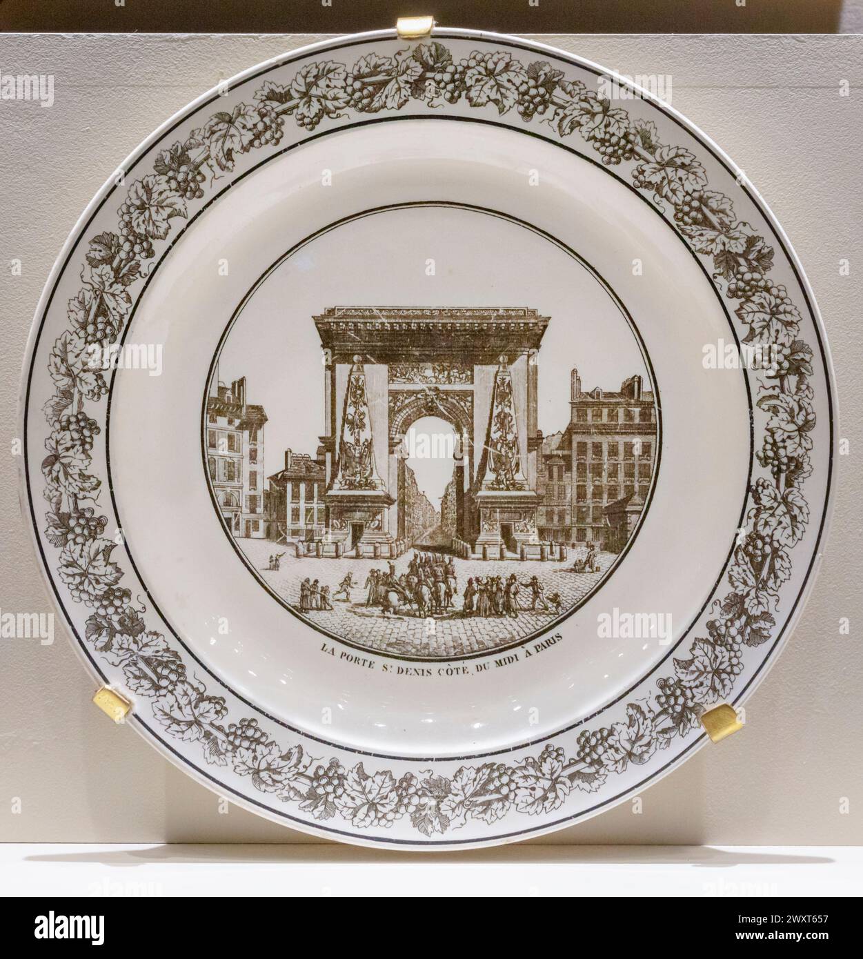 Vista a piatto della porta di Saint Denis, Francia, anni '1800, Mosca, Museo storico di Stato, Russia Foto Stock