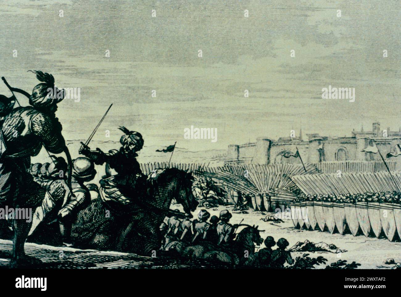 La battaglia di Poitiers nel 732, illustrazione Foto Stock