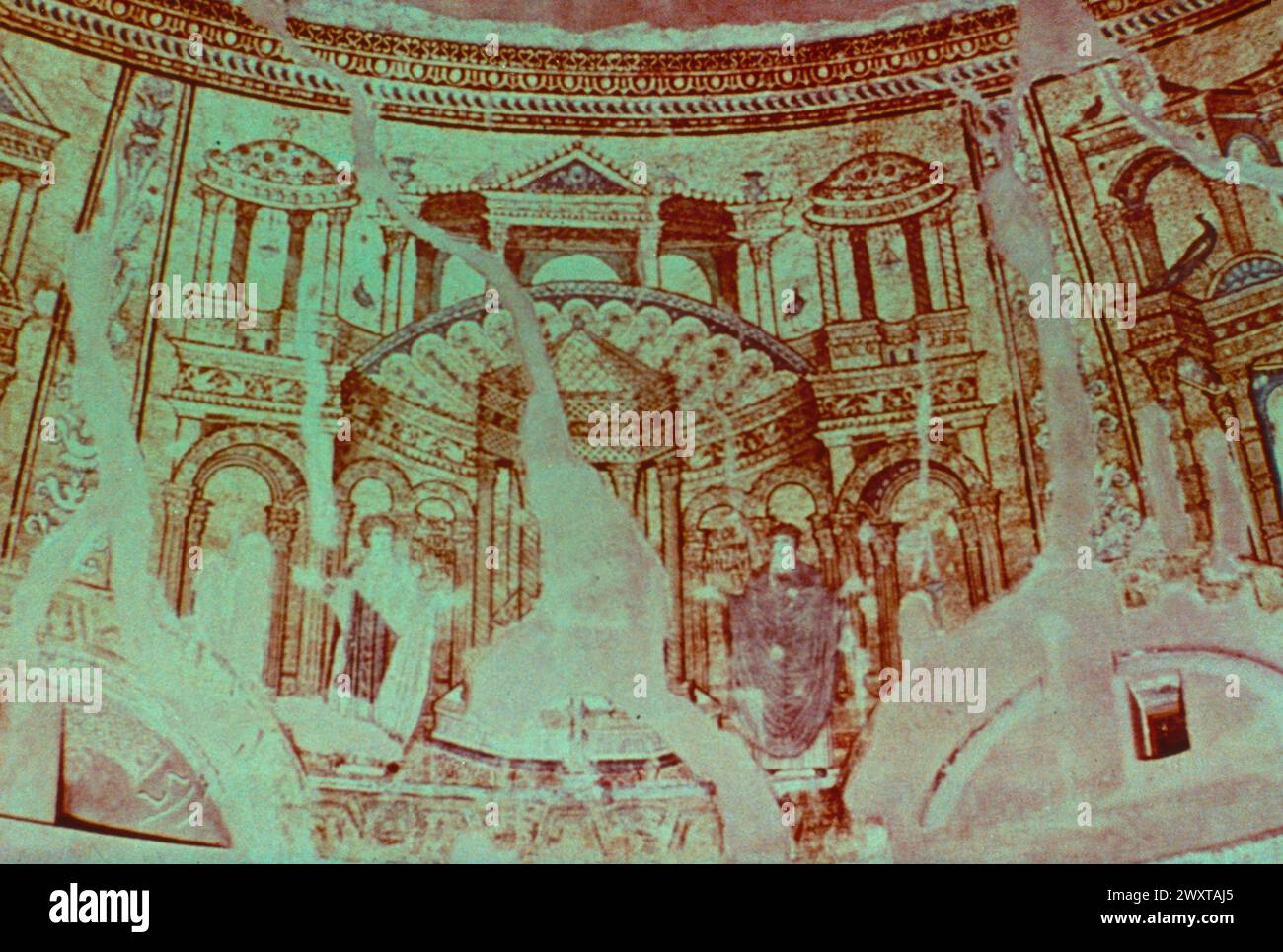Mosaico bizantino nella rotonda dell'abside di San Chiesa di Giorgio, Salonicco, Grecia anni '1980 Foto Stock