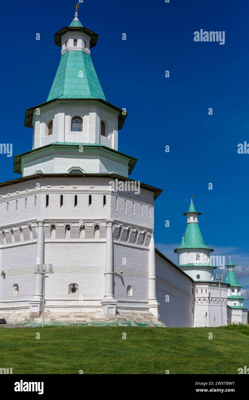Torre del monastero della nuova Gerusalemme, Istra, regione di Mosca, regione di Mosca, Russia Foto Stock