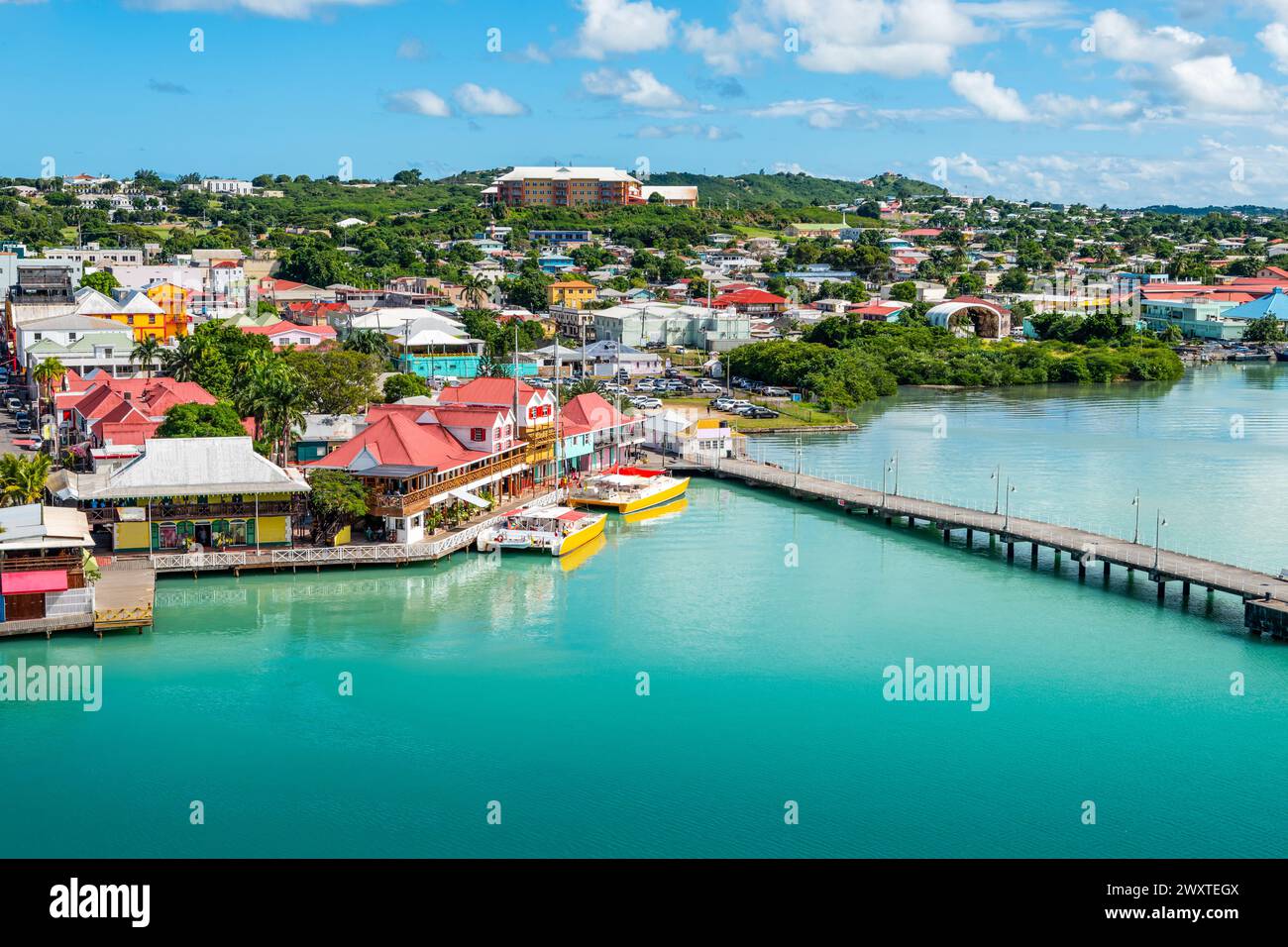 Porto delle navi da crociera di St John's Antigua. Foto Stock