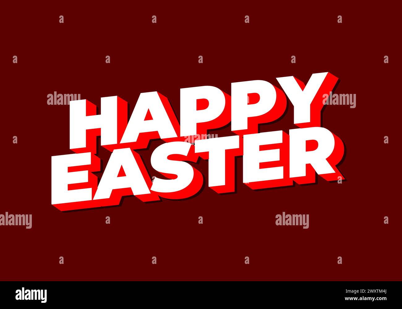 Buona pasqua. Design del banner effetto testo con colori accattivanti e stile a 3 dimensioni Illustrazione Vettoriale