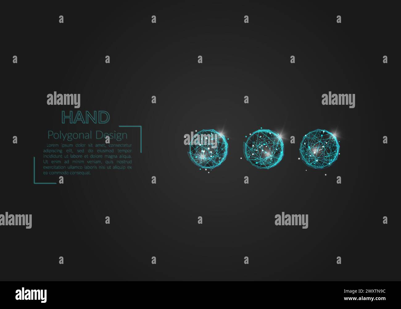 Immagine blu astratta isolata di un segno di punto. Le illustrazioni poligonali sembrano stelle nel cielo notturno del pallone in spase o frammenti di vetro volanti. De. Digitale Illustrazione Vettoriale