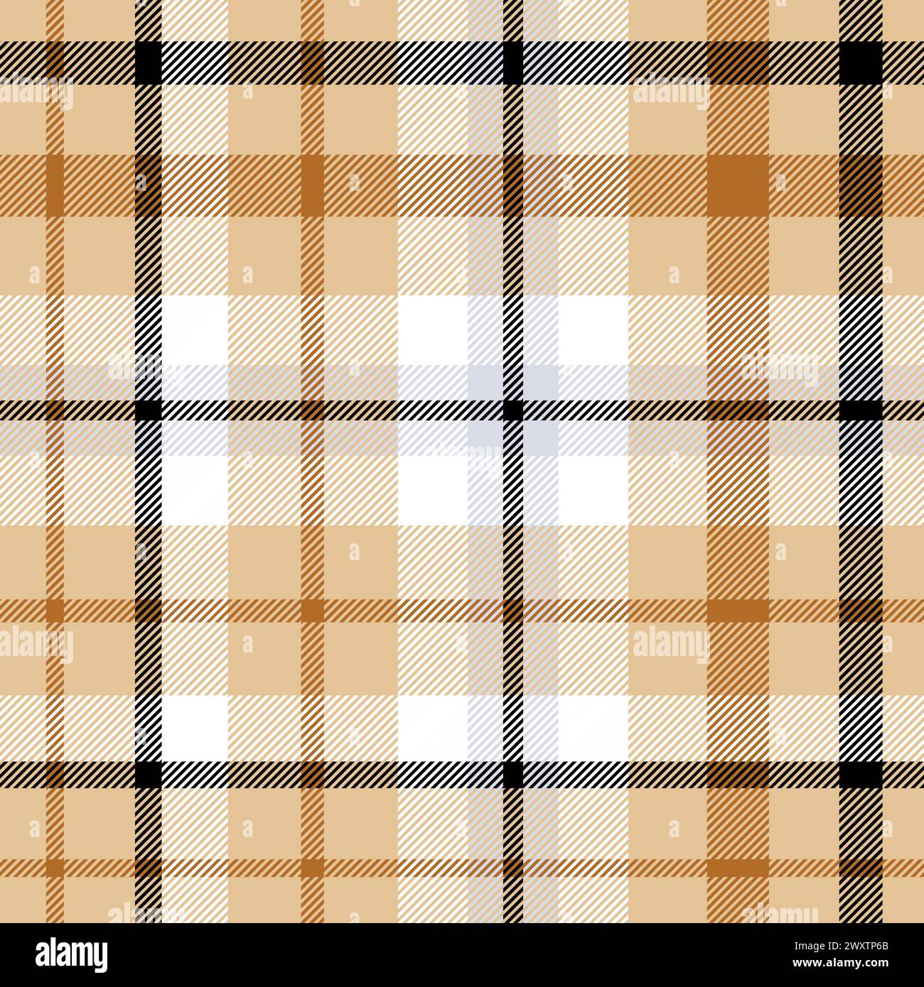 Motivo a quadri senza cuciture. Controllare il colore beige. Ripetizione dei controlli tartan. Ripetuto flanella di caduta scozzese. Stampe in tessuto Madras. Reticolo di lana neutro Illustrazione Vettoriale