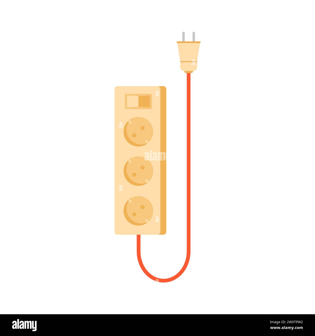 Prolunga elettrica. Strumenti per elettricisti, l'elettricista fornisce un'illustrazione vettoriale piatta Illustrazione Vettoriale