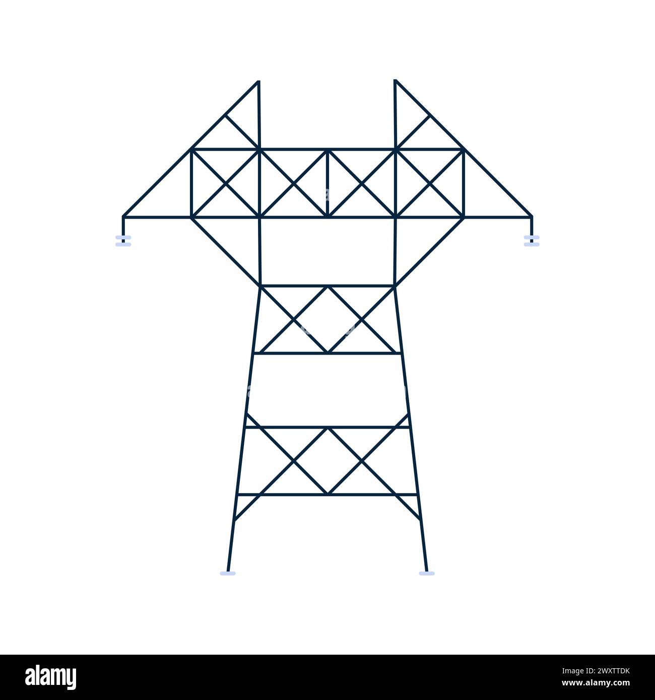 Traliccio elettrico. Strumenti per elettricisti, l'elettricista fornisce un'illustrazione vettoriale piatta Illustrazione Vettoriale