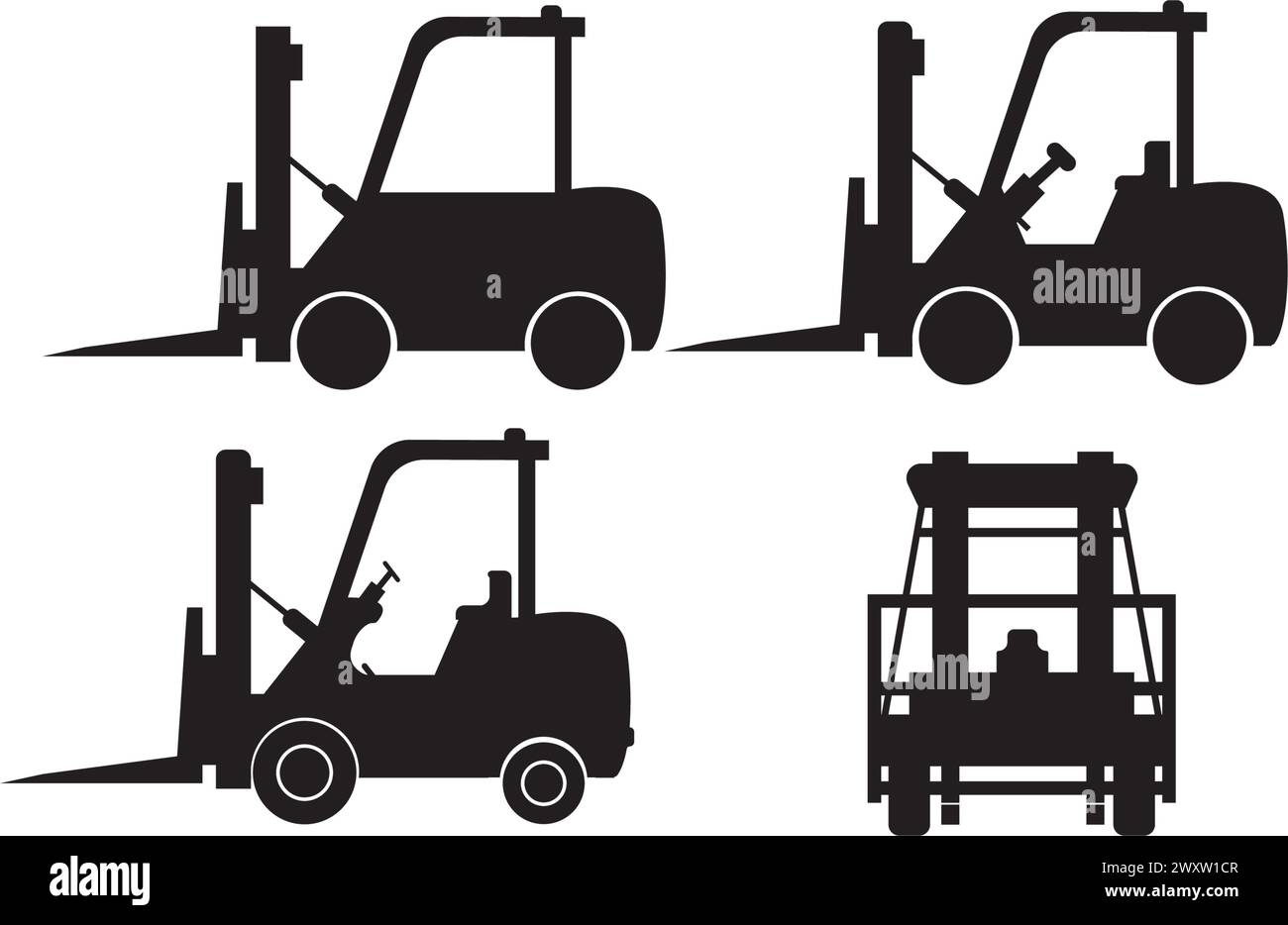 Disegno dell'illustrazione dell'icona vettoriale del modello del logo del carrello elevatore Illustrazione Vettoriale