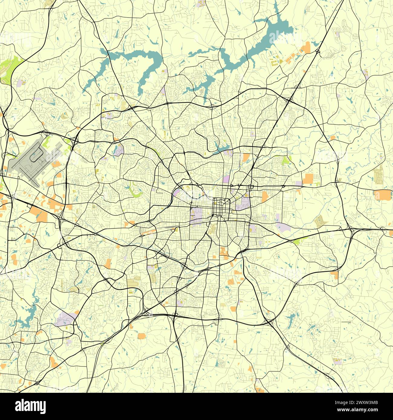 Mappa della città di Greensboro North Carolina USA Illustrazione Vettoriale