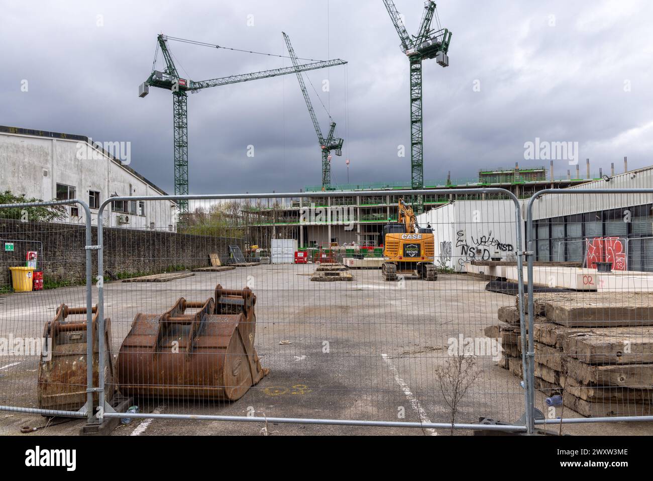 Uno sviluppo di appartamenti per studenti da costruire sul sito di Chanson Foods, in Avon Street Bristol, vicino al Temple Quarter, centro di Bristol, Inghilterra Foto Stock