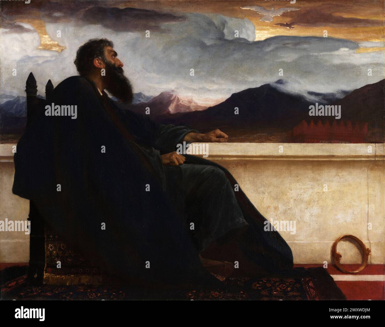 David: "Oh, che avevo le ali come una colomba! Perché allora volerei via, e sarei a riposo." Salmo 55:6. Frederic Leighton. 1865. Foto Stock