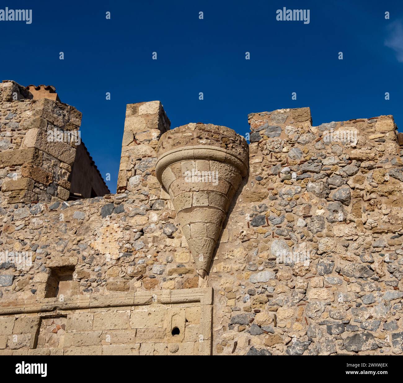 Parte delle mura medievali - Monemvasia Grecia Foto Stock