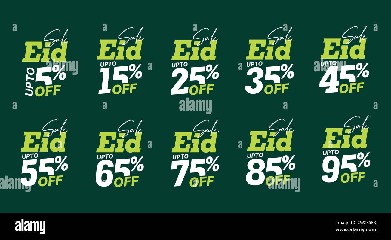 Etichette di vendita EID - adesivi, etichette e design scontati Eid sale Illustrazione Vettoriale