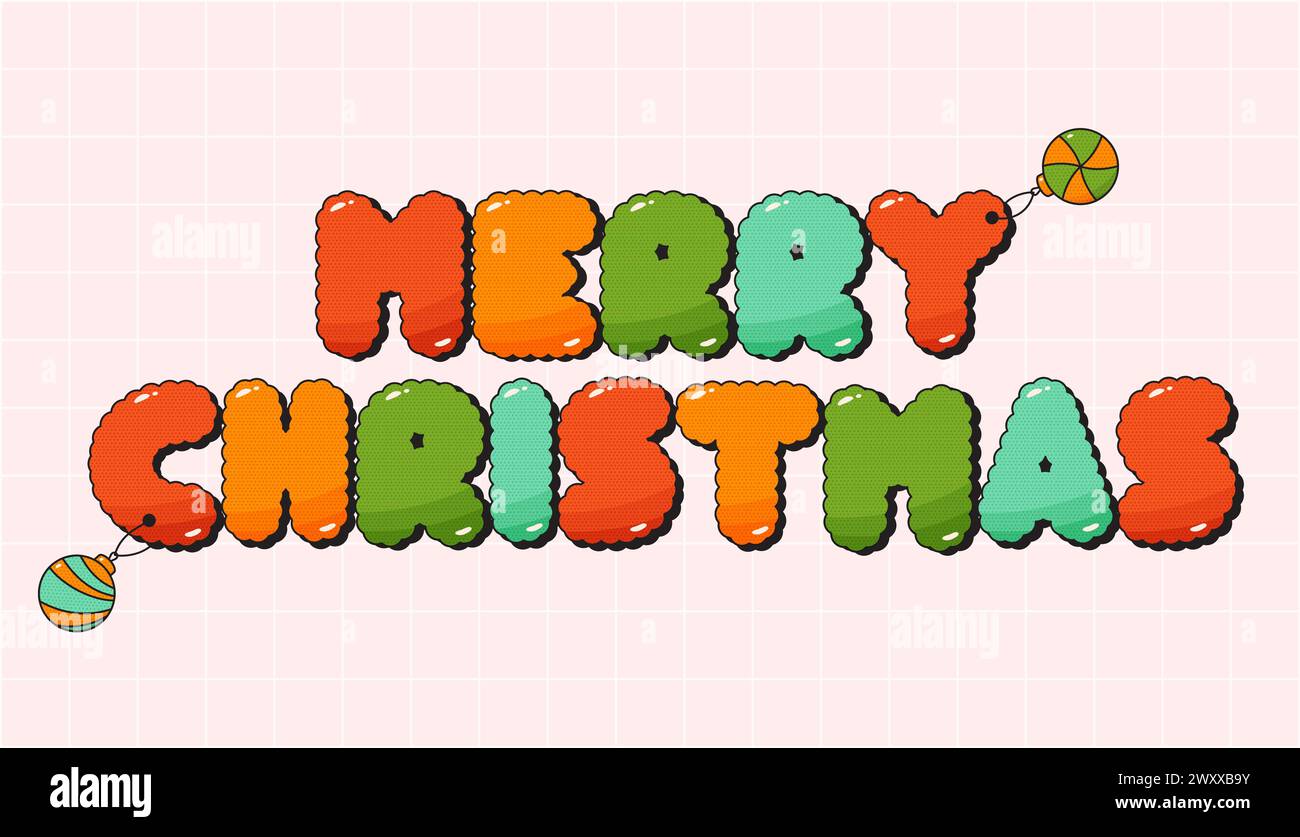 Buon Natale adesivo colorato. Illustrazione Vettoriale