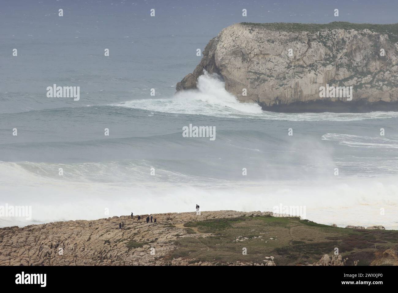 Marejada en el mar Cantábrico. Suances Foto Stock