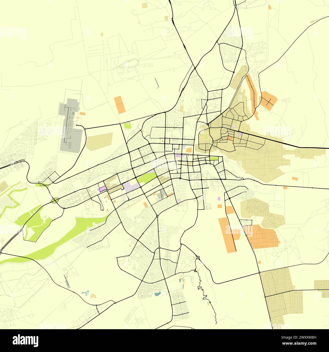 Mappa della città di al Ain Emirati Arabi Uniti Illustrazione Vettoriale