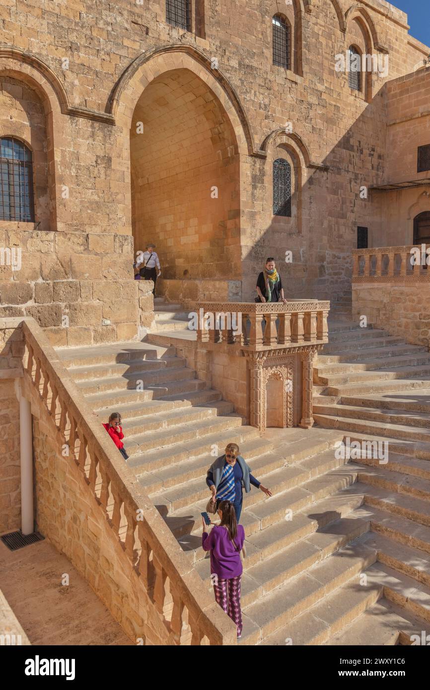 Monastero di Mor Hananyo, Deyruzzaferan Manastiri, monastero di Sant'Anania, Tur Abdin, provincia di Mardin, Turchia Foto Stock