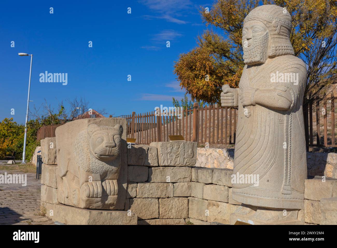 Scultura ittita, Melid, Arslantepe Mound, Provincia di Malatya, Turchia Foto Stock