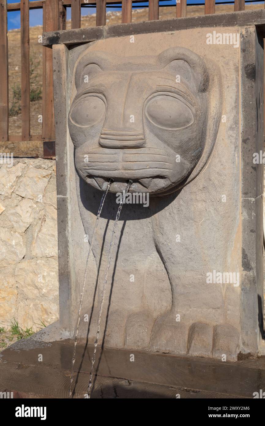 Scultura ittita, Melid, Arslantepe Mound, Provincia di Malatya, Turchia Foto Stock