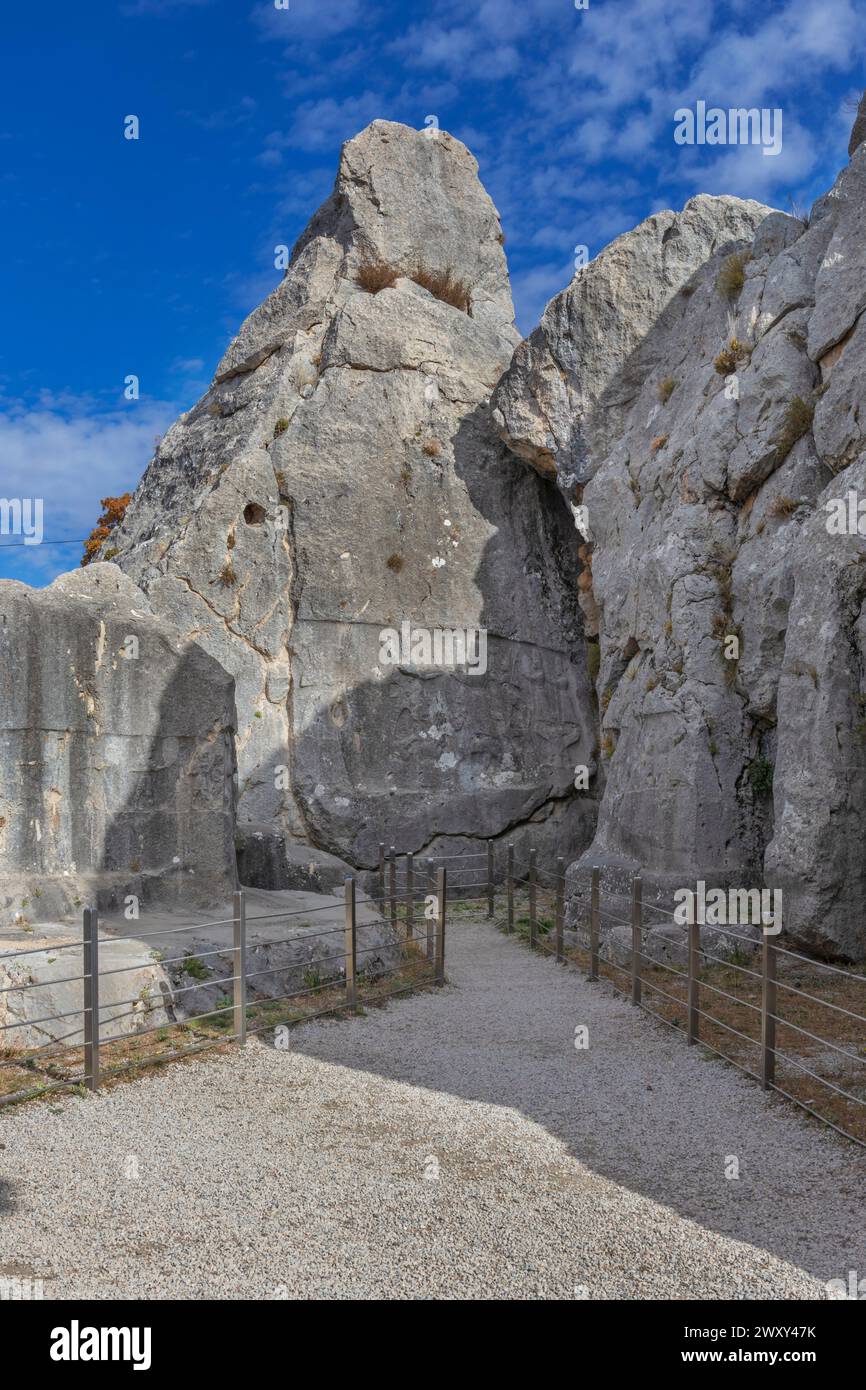 Sito archeologico ittita, Yazilikaya, provincia di Corum, Turchia Foto Stock