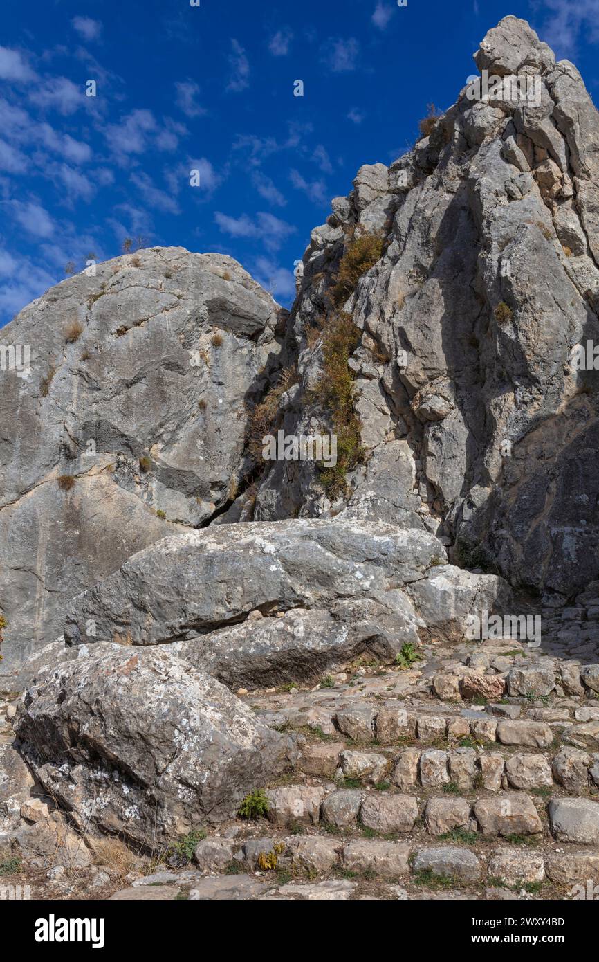 Sito archeologico ittita, Yazilikaya, provincia di Corum, Turchia Foto Stock