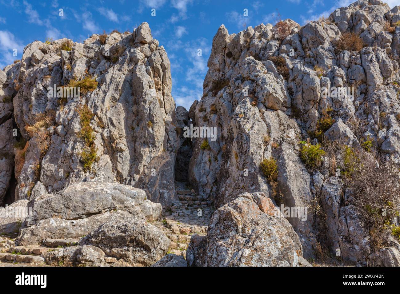 Sito archeologico ittita, Yazilikaya, provincia di Corum, Turchia Foto Stock