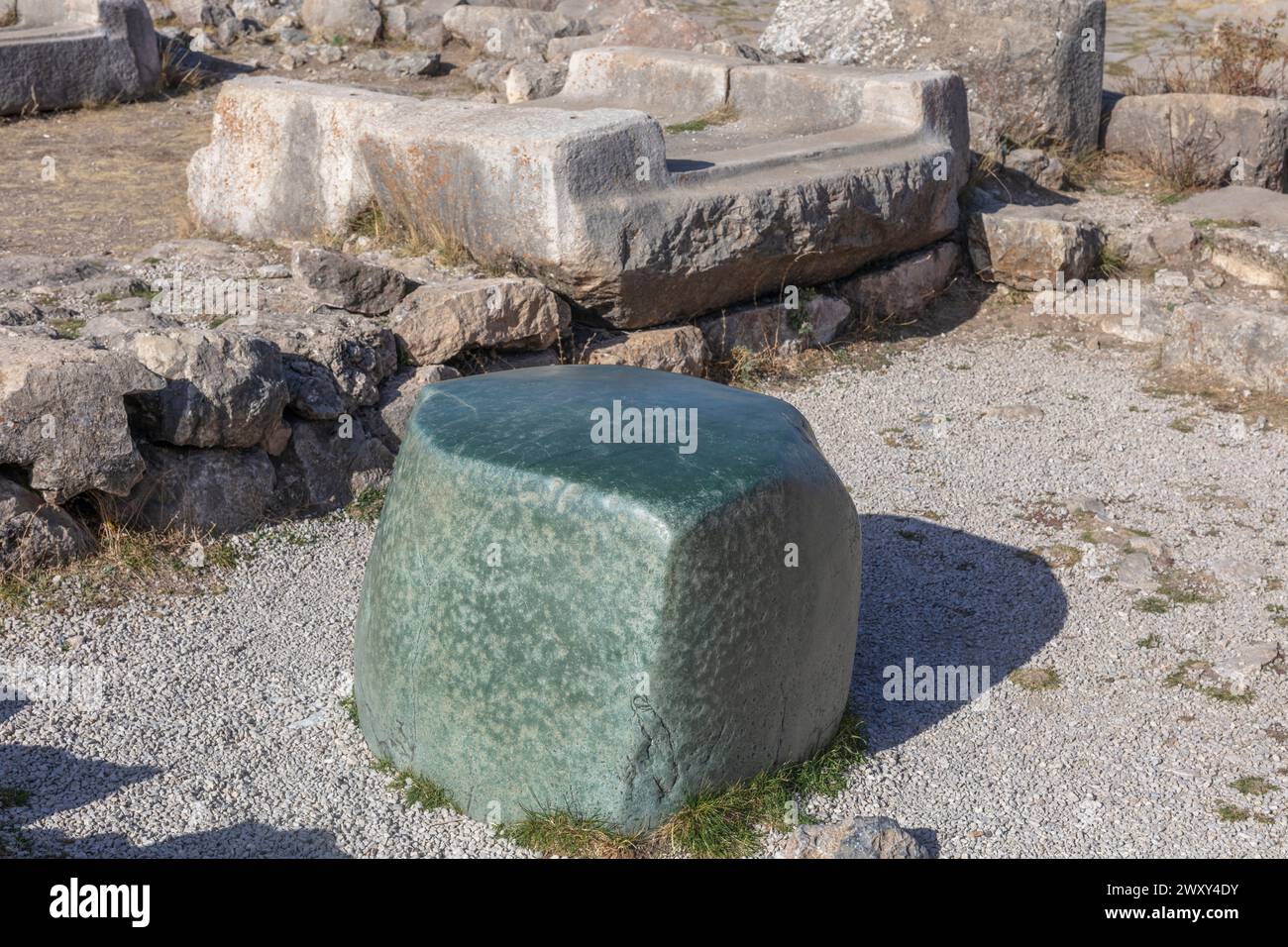 Green Stone, Hattusa, provincia di Corum, Turchia Foto Stock