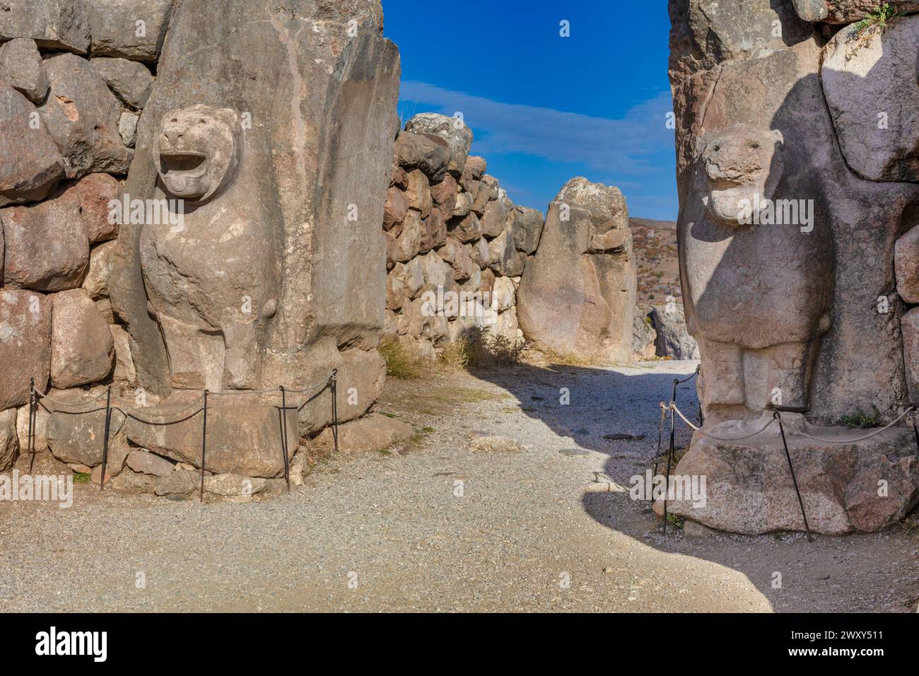 Porta della Sfinge, Hattusa, provincia di Corum, Turchia Foto Stock