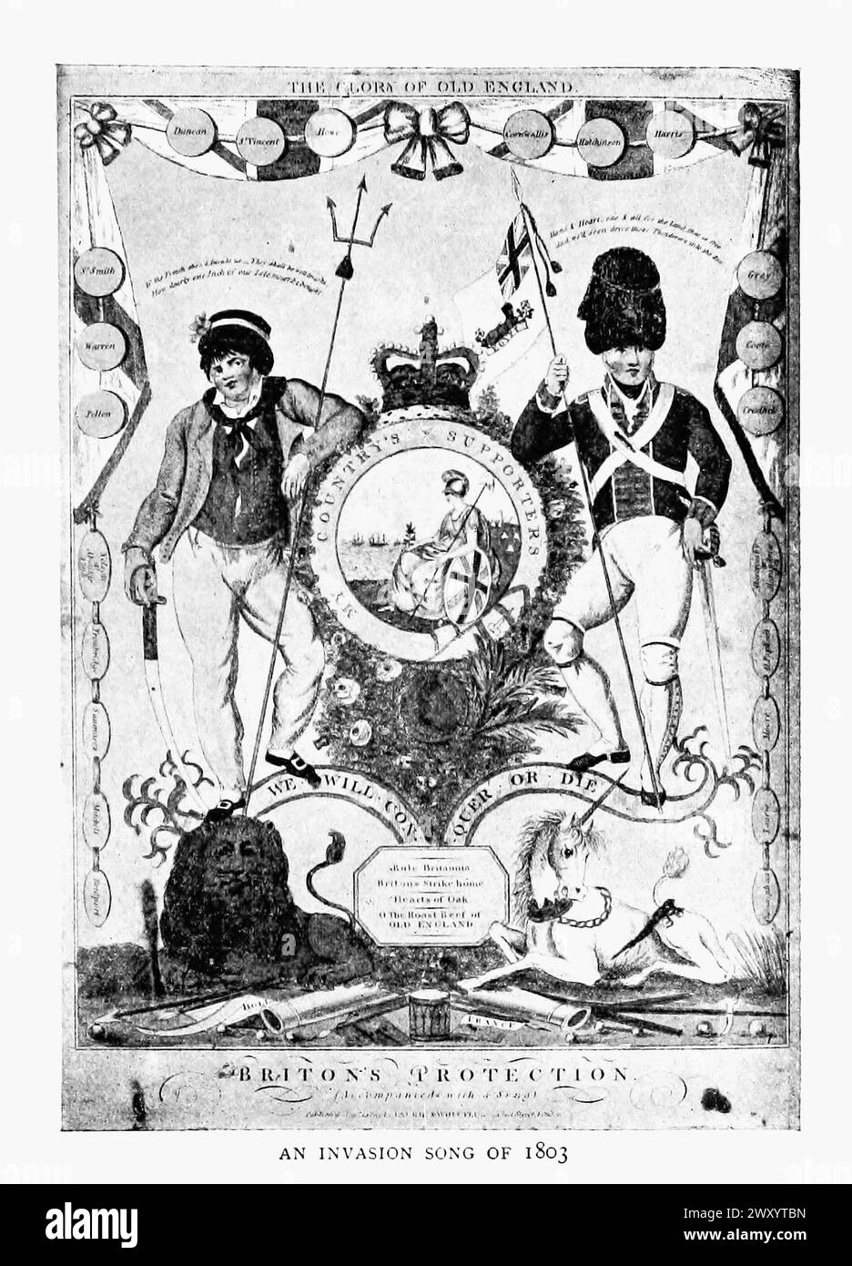 Una canzone d'invasione del 1803 Napoleone e l'invasione dell'Inghilterra: La storia del grande terrore Foto Stock