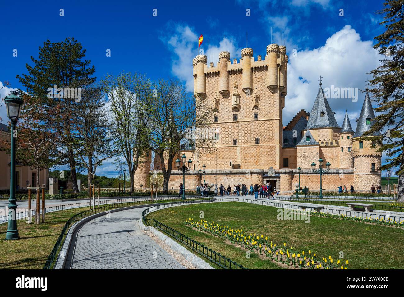 Castello di Alcazar, Segovia, Castiglia e León, Spagna Foto Stock