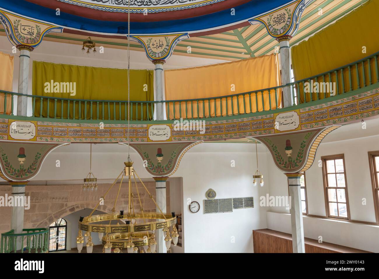 Interno della Moschea Donenler, Kutahya, provincia di Kutahya, Turchia Foto Stock