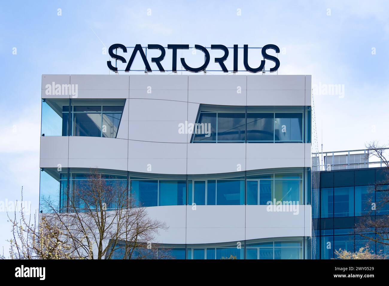 Sartorius azienda edile, industria biofarmaceutica e laboratorio, sviluppo di farmaci, attrezzature di laboratorio e farmaceutiche, società tedesca Hea Foto Stock