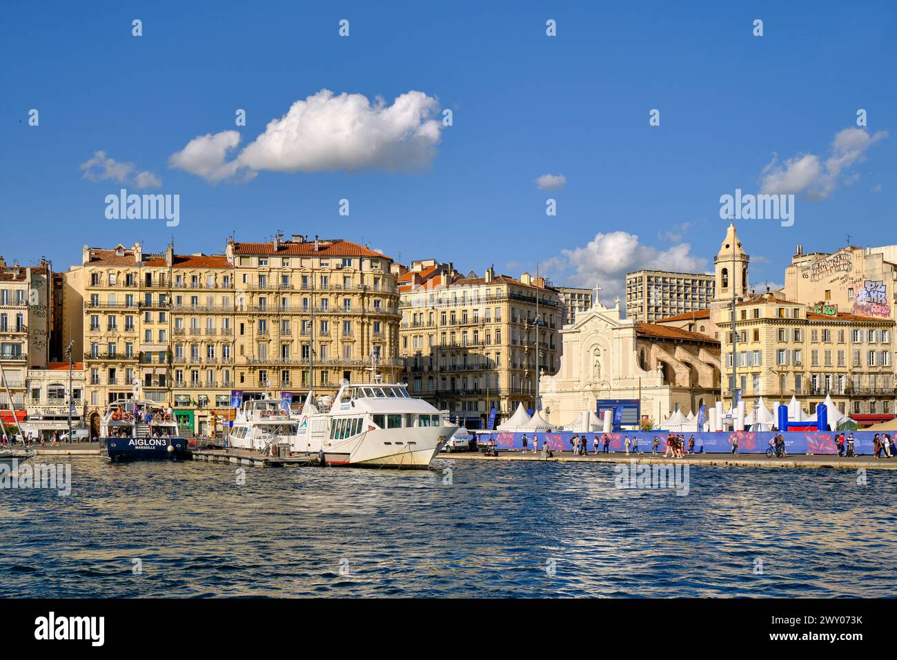 Il Vecchio Porto (Vieux Port) di Marsiglia, il centro della città. Provence-Alpes-Cote d'Azur, Francia Foto Stock