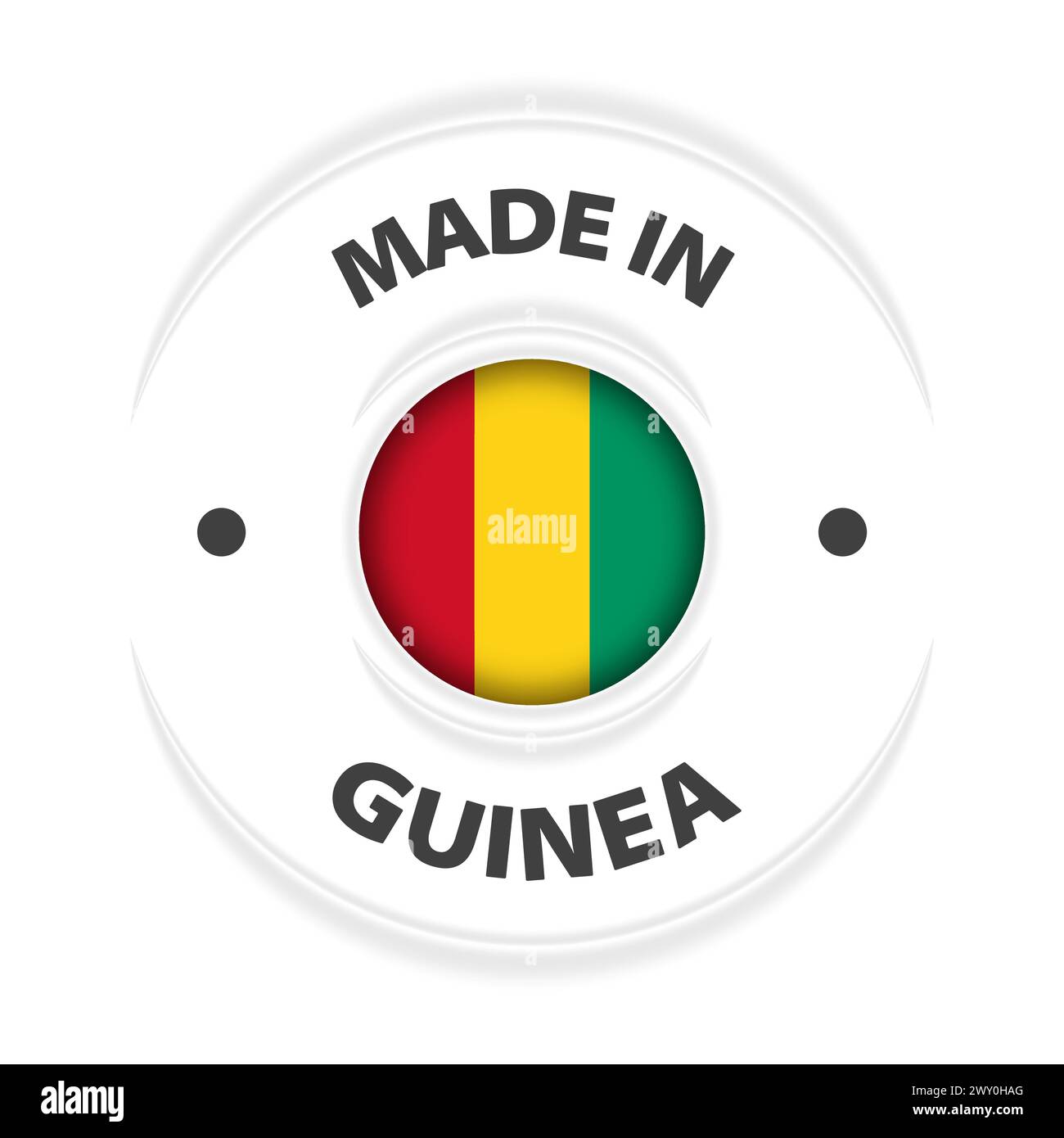 Made in Guinea grafica ed etichetta. Elemento di impatto per l'uso che si desidera fare di esso. Illustrazione Vettoriale