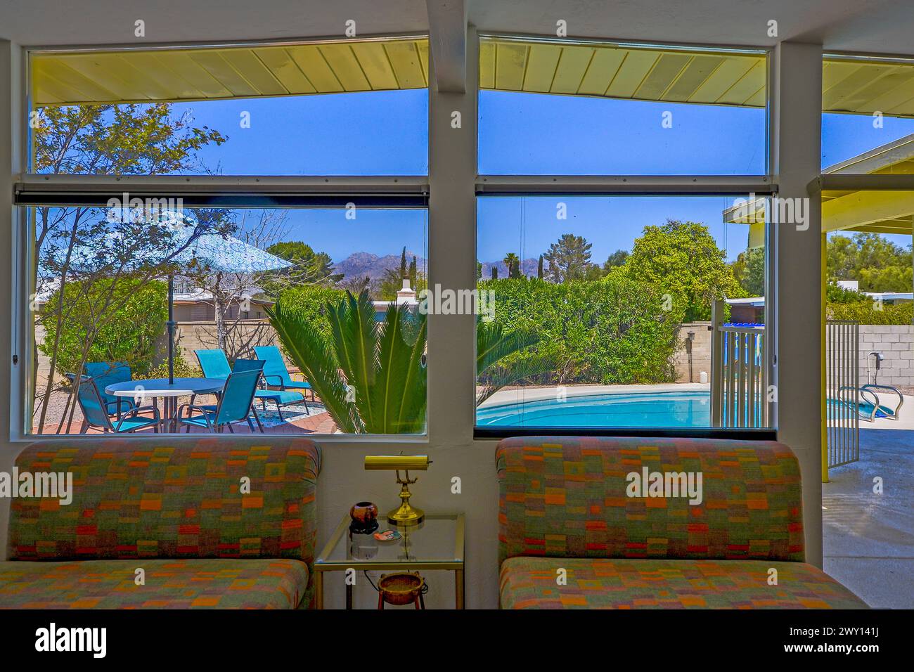Casa con piscina - Arizona che vive nei sobborghi di Tucson. Foto Stock