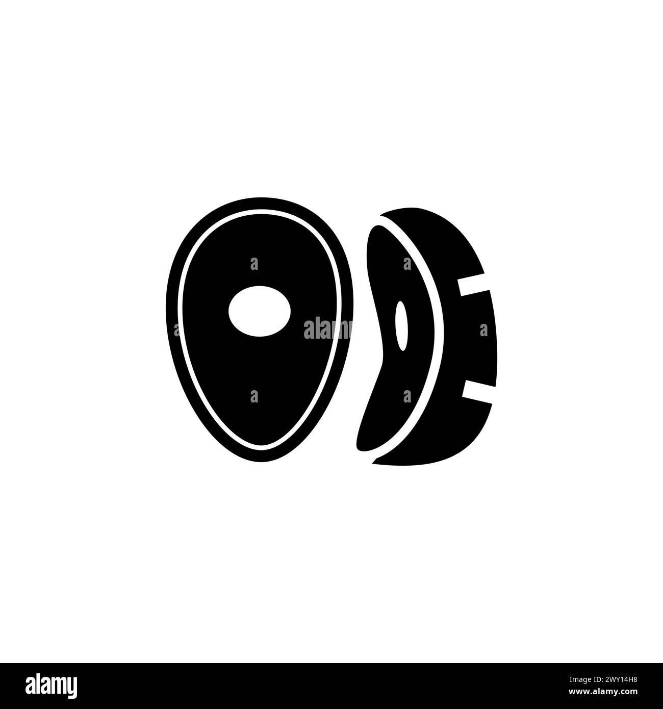 Icona vettoriale piatta delle zampe di boxe. Simbolo solido semplice isolato su sfondo bianco Illustrazione Vettoriale