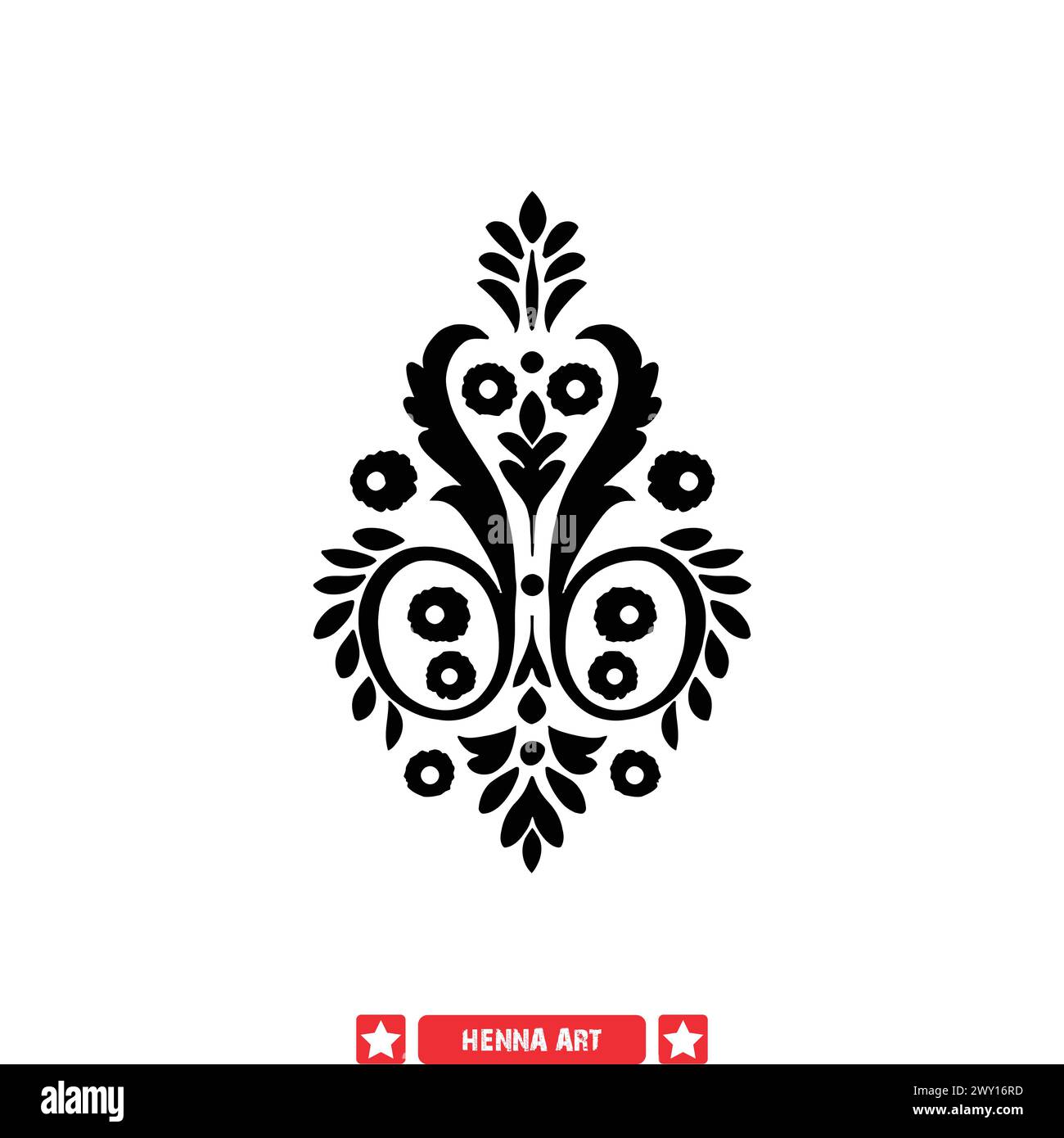 La silhouette di Henna Heritage culturale ha creato modelli onorati per le applicazioni moderne Illustrazione Vettoriale