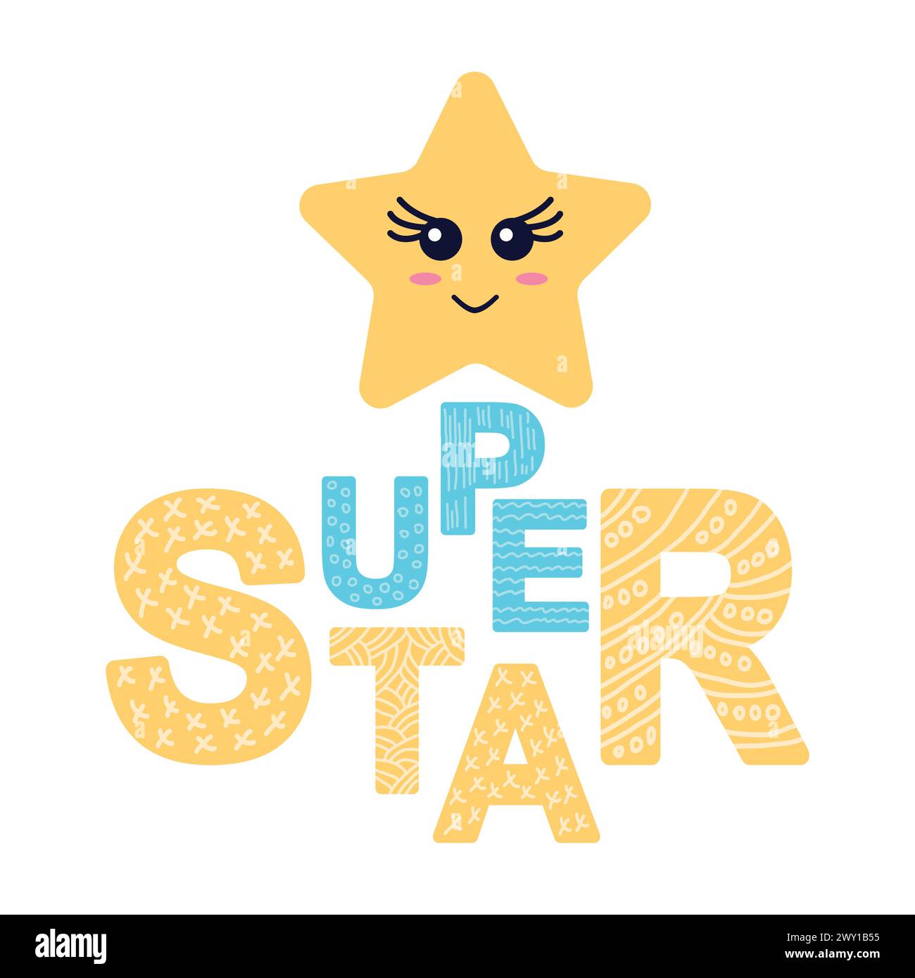 Simpatici biglietti d'auguri per i bambini in un semplice stile scandinavo e tavolozza pastello. poster per bambini, biglietti, vestiti, stanze per bambini Illustrazione Vettoriale