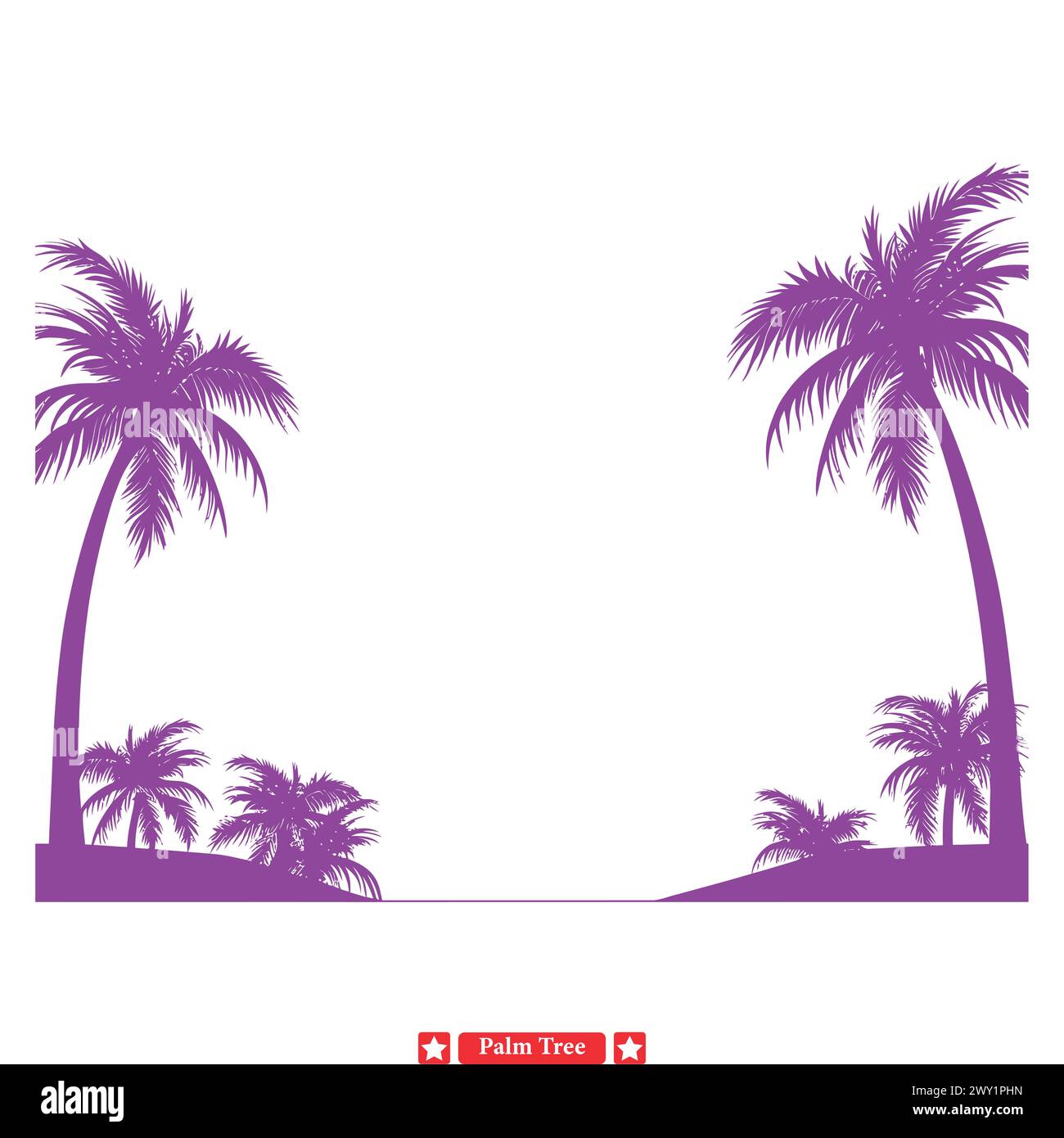 Le palme baciate dal sole irradiano calore e sole con vibranti vettori di palme. Illustrazione Vettoriale