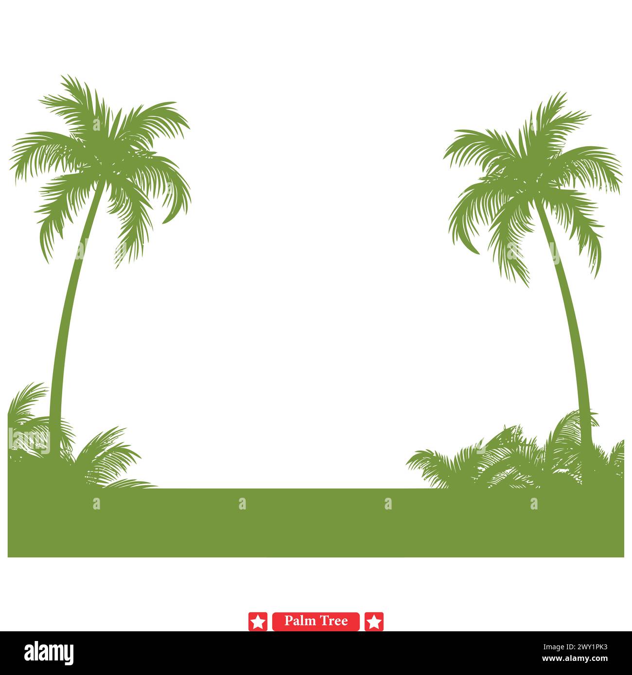 Le silhouette Palms in Paradise Vector offrono uno sguardo ai Tropici nei tuoi disegni. Illustrazione Vettoriale