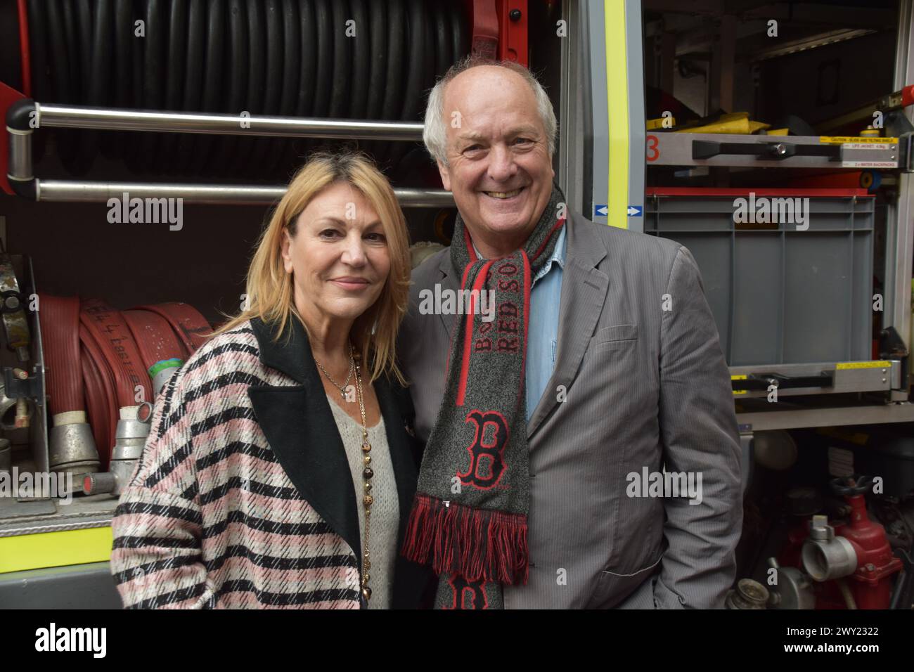 London's Burning's Amanda Dickinson & Richard Walsh presso LFB Dockhead Fire Station Open Day - 24/02/2024 Foto Stock