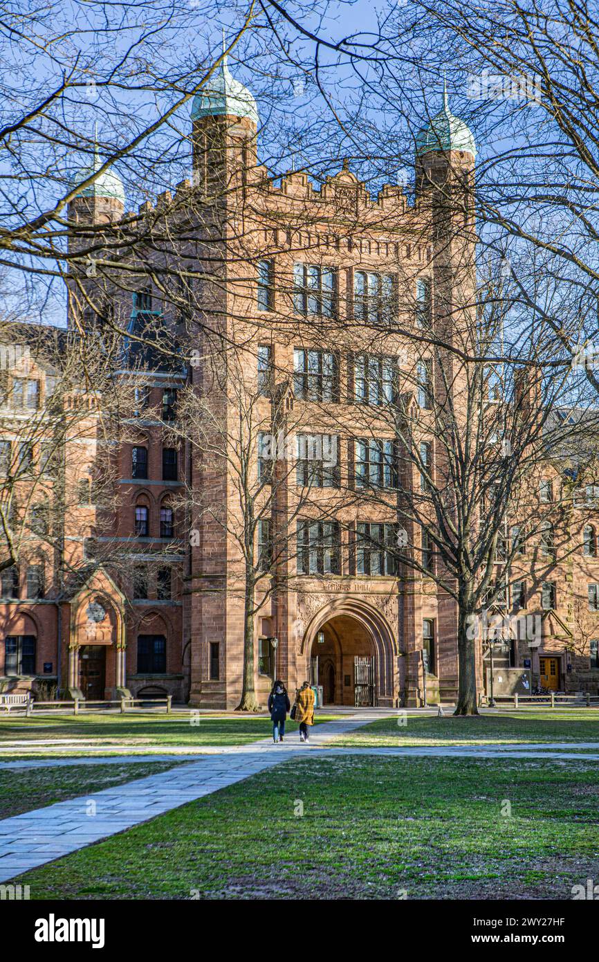 Phelps Hall, vista esterna, Yale University, New Haven, Connecticut, STATI UNITI Foto Stock