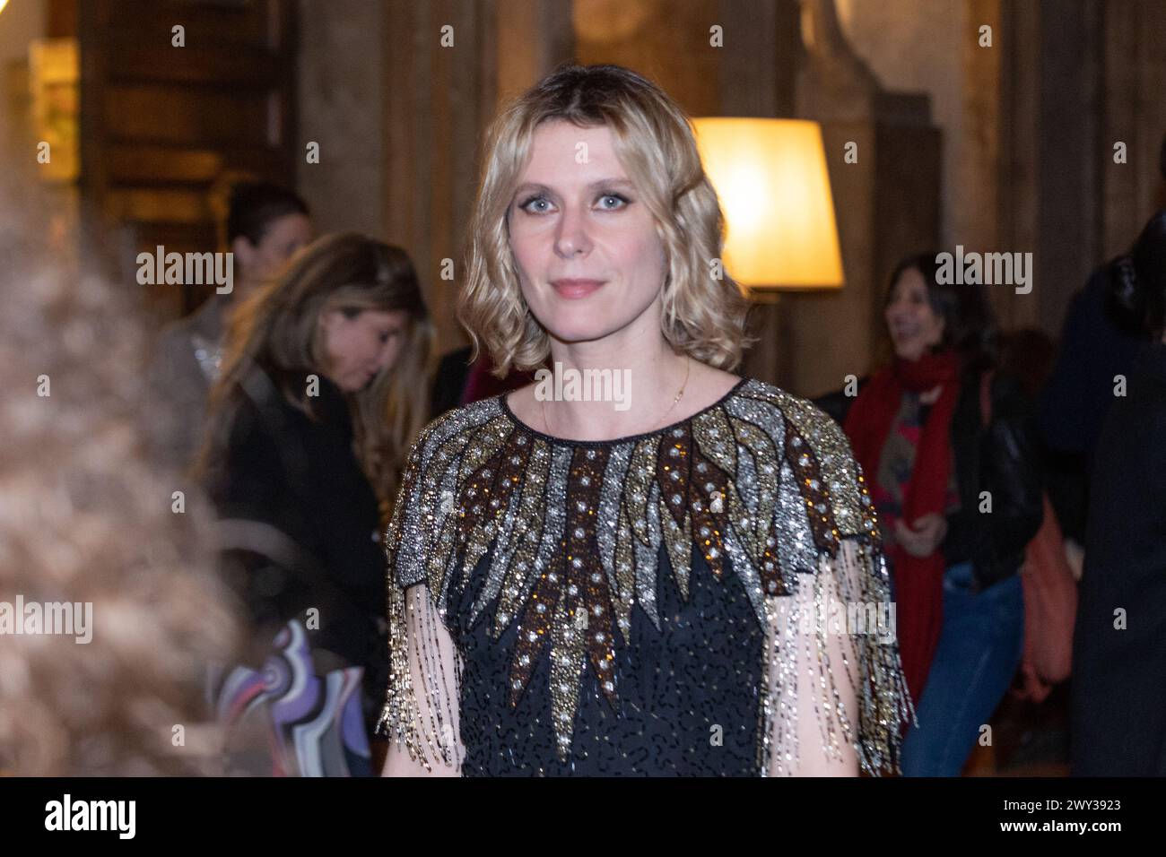 3 aprile 2024, Roma, Italia: L'attrice italiana Elena Radonicich partecipa al photocall della serata inaugurale della 14a edizione di ''Rendez-Vous'' presso Palazzo Farnese a Roma (Credit Image: © Matteo Nardone/Pacific Press via ZUMA Press Wire) SOLO USO EDITORIALE! Non per USO commerciale! Foto Stock