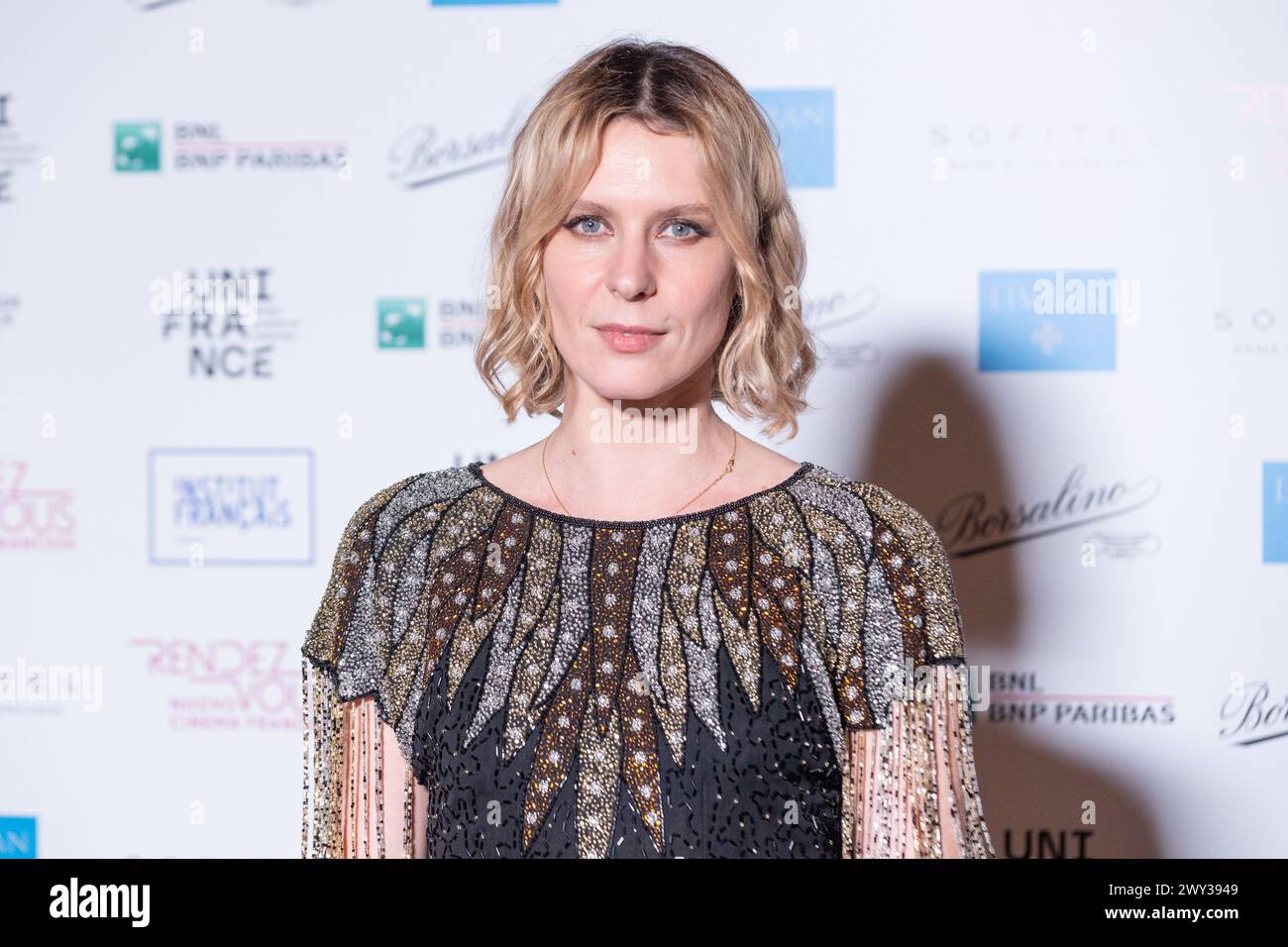 3 aprile 2024, Roma, Italia: L'attrice italiana Elena Radonicich partecipa al photocall della serata inaugurale della 14a edizione di ''Rendez-Vous'' presso Palazzo Farnese a Roma (Credit Image: © Matteo Nardone/Pacific Press via ZUMA Press Wire) SOLO USO EDITORIALE! Non per USO commerciale! Foto Stock