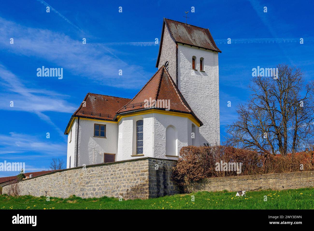 Chiesa di Sant'Alessandro e San Giorgio, Memhoelz, Allgaeu, Svevia, Baviera, Germania Foto Stock